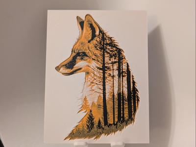 Hueforge Fox Silhouette with Forest