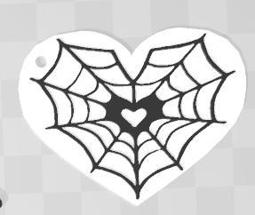 merlina / wednesday spider and heart keychain