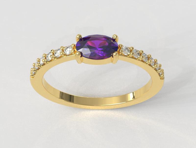 Oval Gesmtone Classic Ring