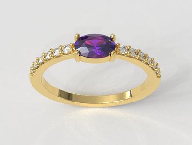 Oval Gesmtone Classic Ring