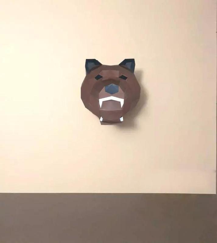 bear head papercraft template