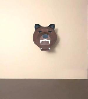 bear head papercraft template