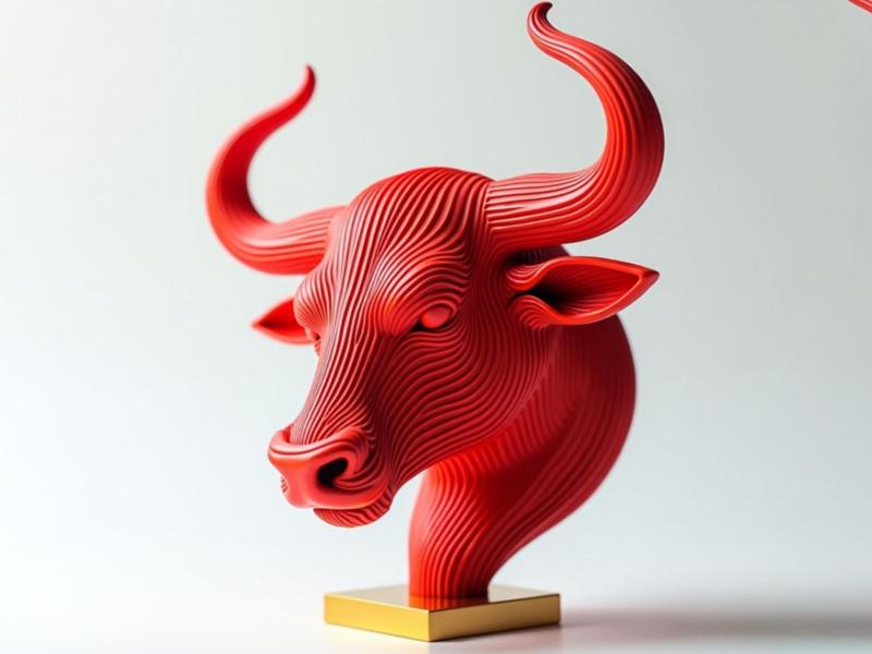 Stock Market Bull Run Prosperity Bull, Wealth-Attracting Striped Artistic Bull Desktop Ornament, Majestic Presence, Lucky Charm