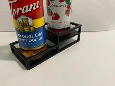 Modern Syrup Bottle Holder for 2 Bottles – Countertop Organizer, Coffee Bar Accessory- Multiple sized bottle holder, Great accessible holder
