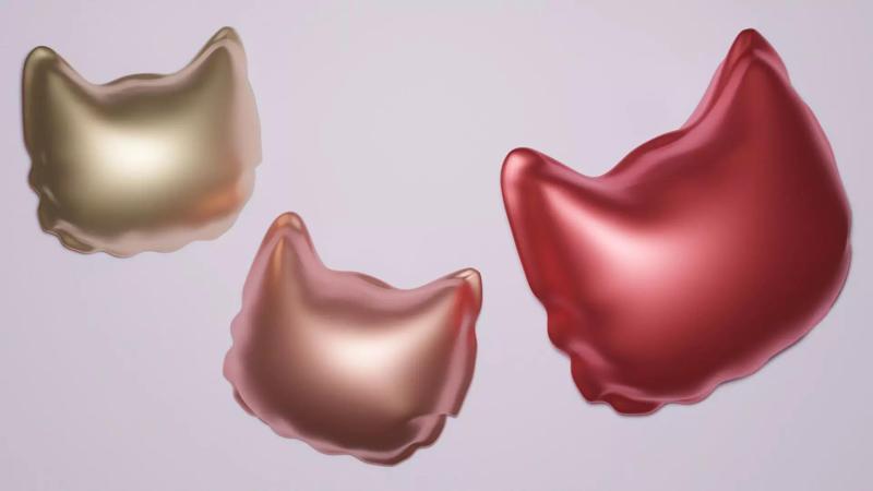 Cat Head Icon Balloon Low-poly 3D model