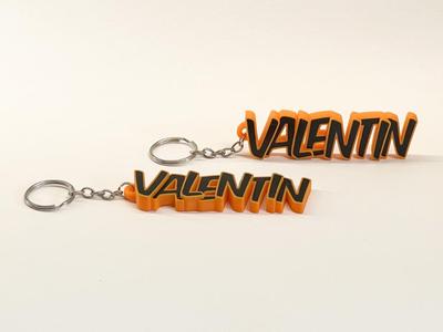 Beautiful keychain with the name Valentin