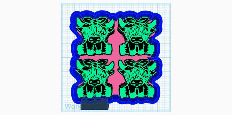 Sitting highland cow with bow 4 VENT