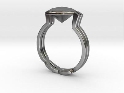 17.53mm TWIN Ring with Trillion Gem
