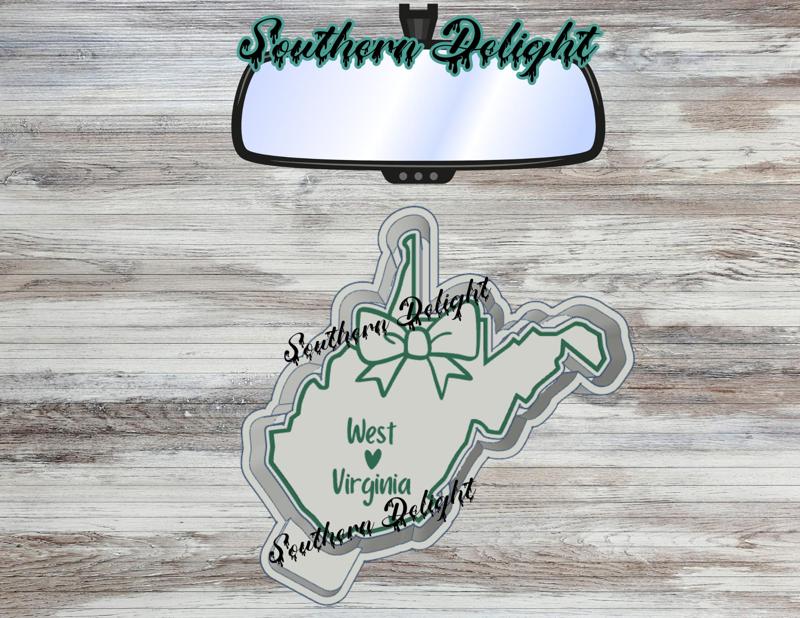 West Virginia w/ bow freshie mold