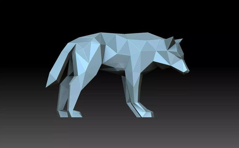 Low poly wolf