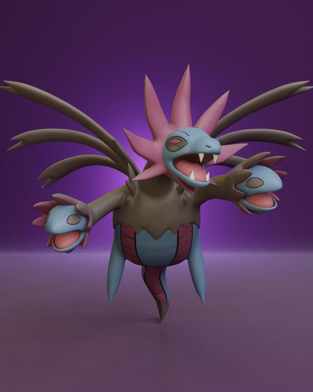 Pokemon - Hydreigon with 2 different poses