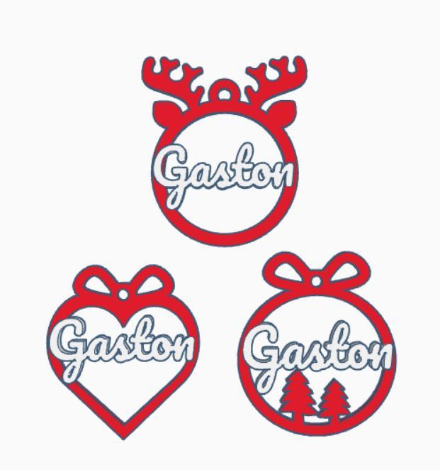 3 x Gaston, Christmas bauble