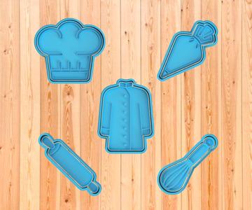 Chef cookies cutters - Cook cookie cutters - Chef cookie cutters