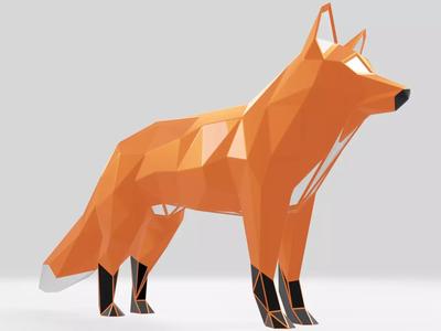 Polygonal Red Fox Parametric