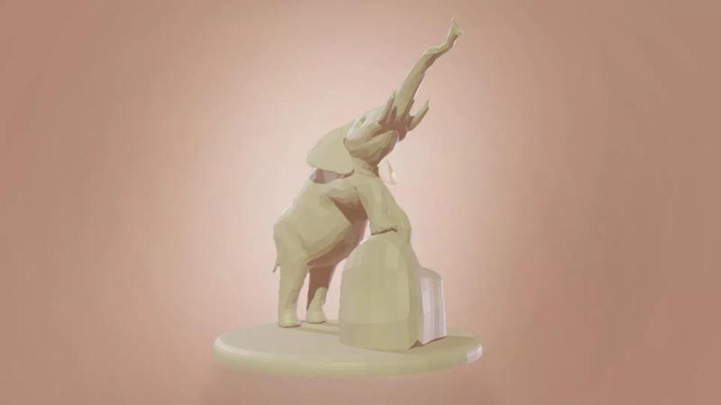 Low Poly Elephant Model Print Ready - Low Poly Elephant Statue