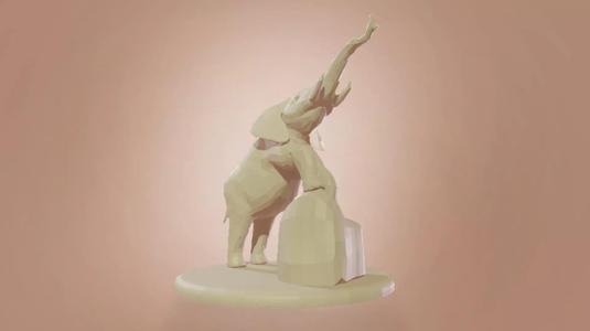 Low Poly Elephant Model Print Ready - Low Poly Elephant Statue