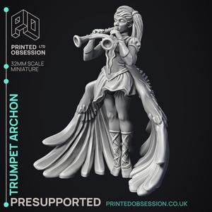 Trumphet Archon - Heaven hath no fury - PRESUPPORTED - Illustrated and Stats - 32mm scale