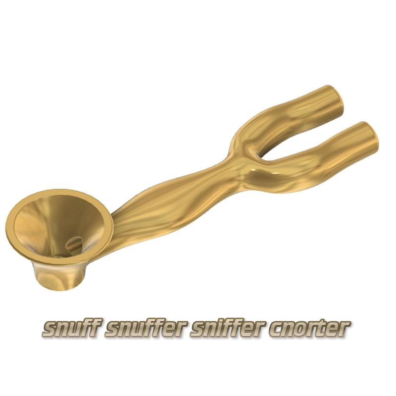tobacco snuff snuffer sniffer cnorter nasal inhalation tube "ONE DOSE" Two Hose Snuff Tube Snorters Double Tube Sniffer vts22 for 3d-print and cnc