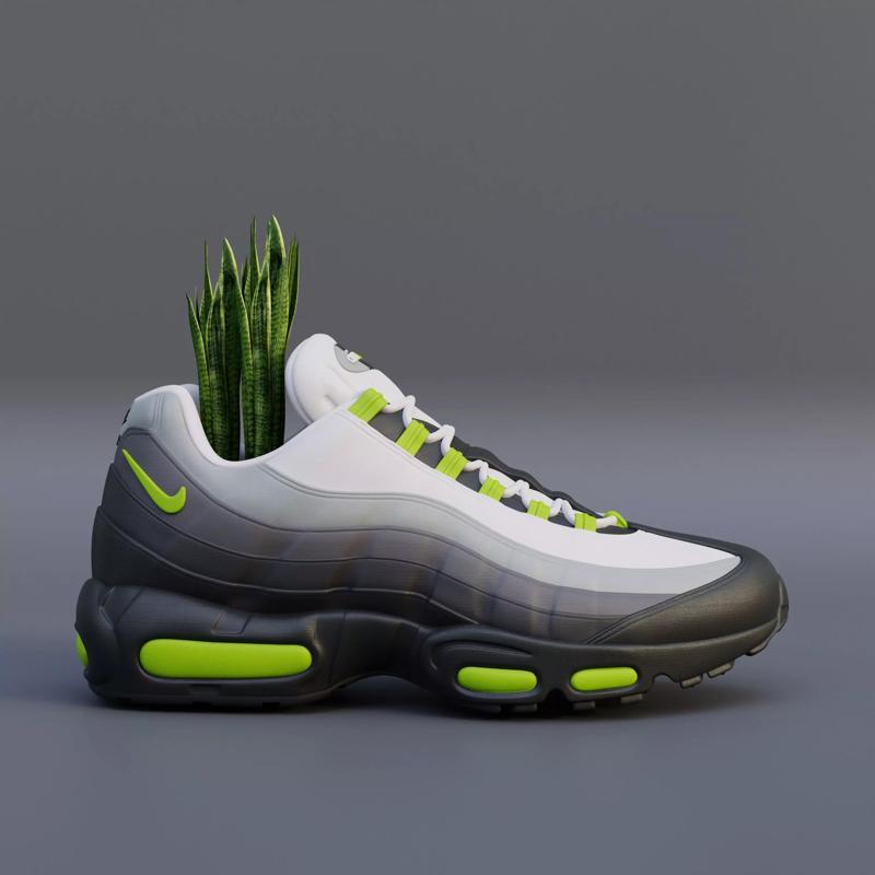 3D Printed Air Max 95 neon