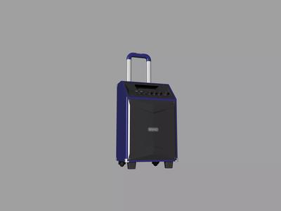 Blue and black outdoor rod rolling speaker
