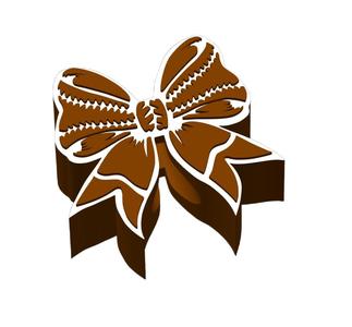 Football Bow Straw Toppers 2 sizes 3MF File included