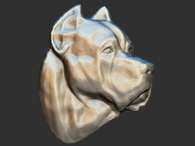 Cane Corso Head 3D Relief .STL
