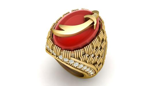 Stylish italian DImond Ring For Men 3d Pintable Model