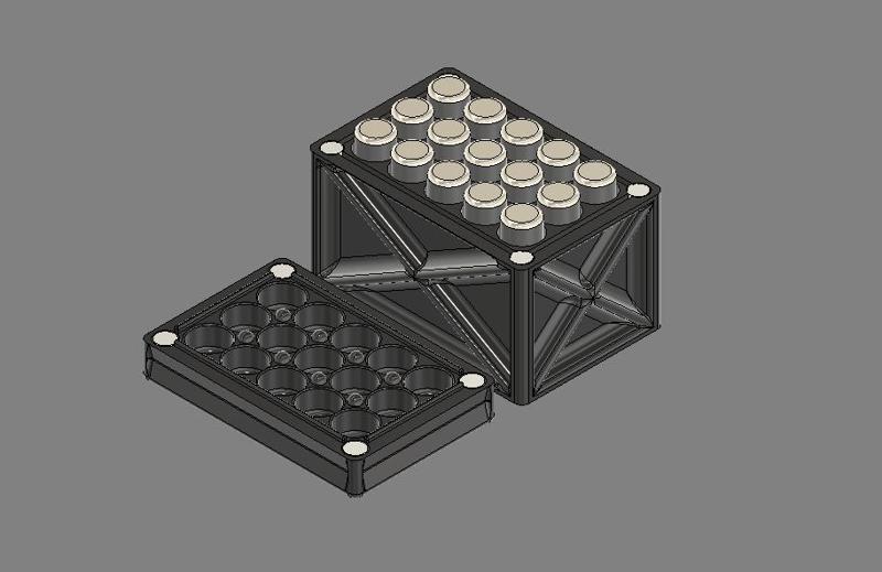 AAA Battery Container with 3x5 Grid