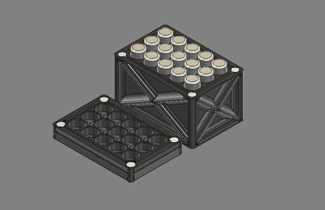 AAA Battery Container with 3x5 Grid