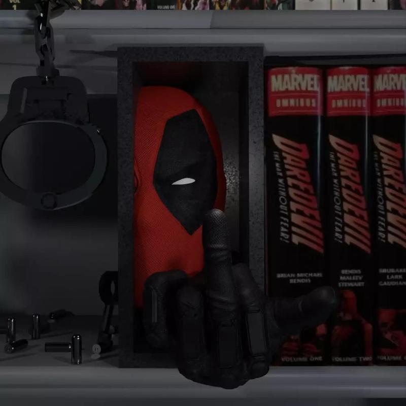 Deadpool BookNook shows the finger