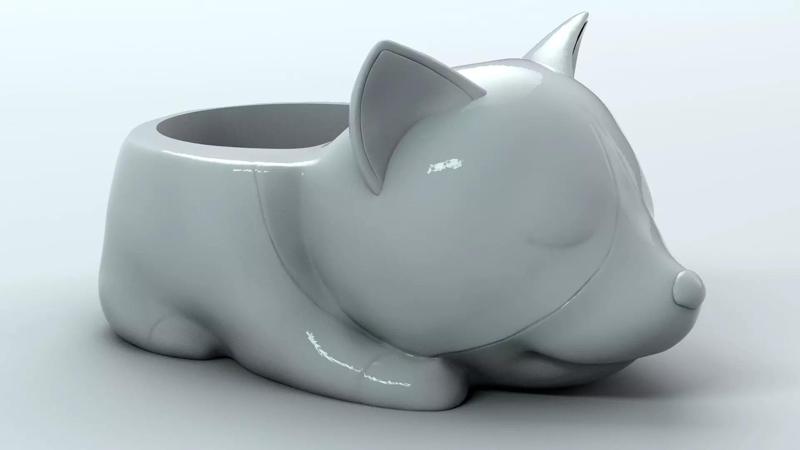 Dog in Vase 3D print