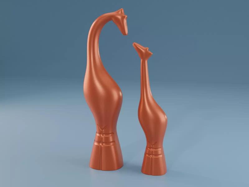 Figurine of a giraffe Mother and son