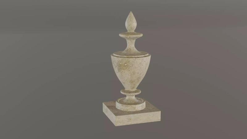Cast stone column Finial