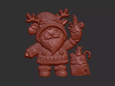 little santa with cup cake