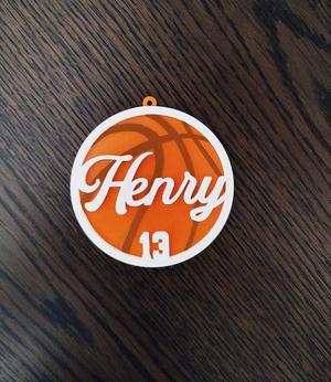Basketball bag tag with name and number - Henry