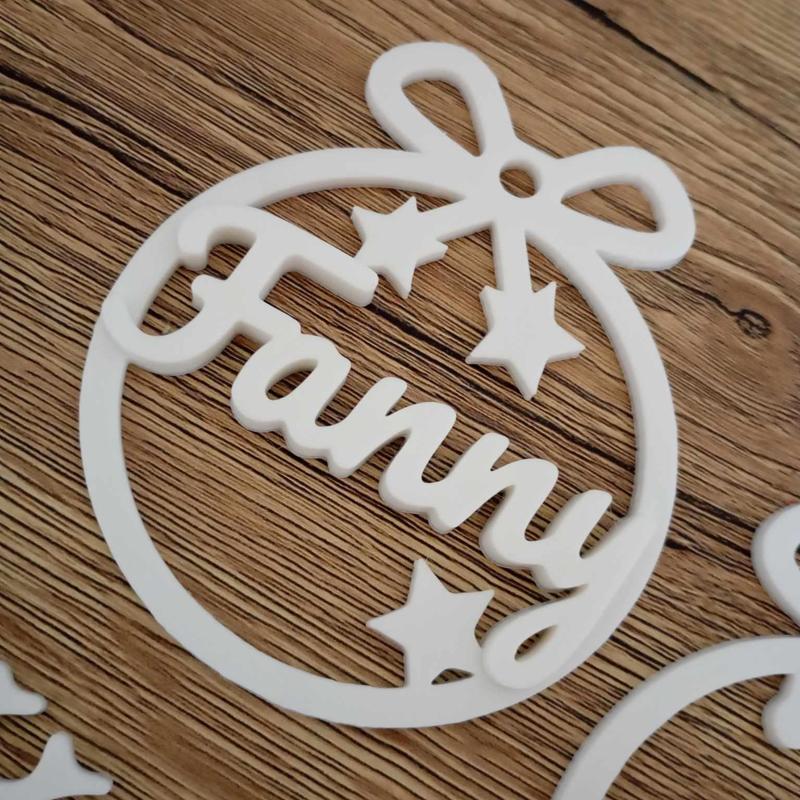 4 x Fanny, personalized Christmas tree ball