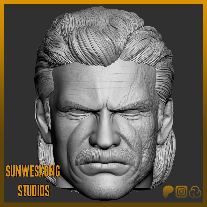 MGS4 "Old" Solid Snake Burned Face Headsculpt