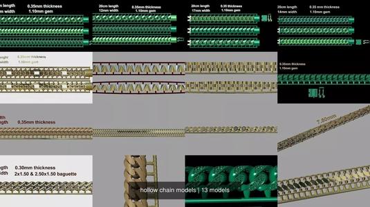 hollow chain models 24pcs 3D Model Collection