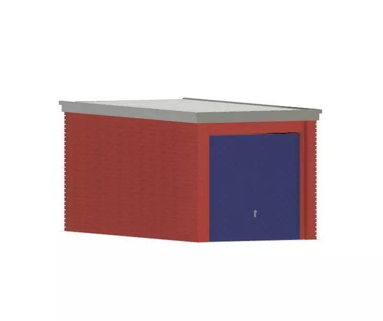 Model Railway Brick Garage with Flat Roof