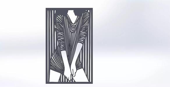 Sexy girl Dxf Step and Sldprt Solidworks Metal art Dxf Wall