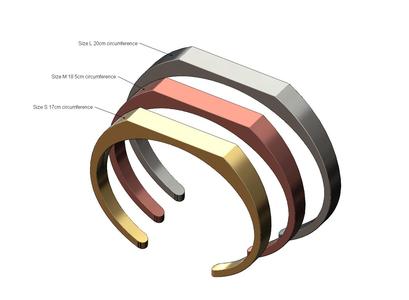 Signet platform engravable cuff bracelet 3D print model
