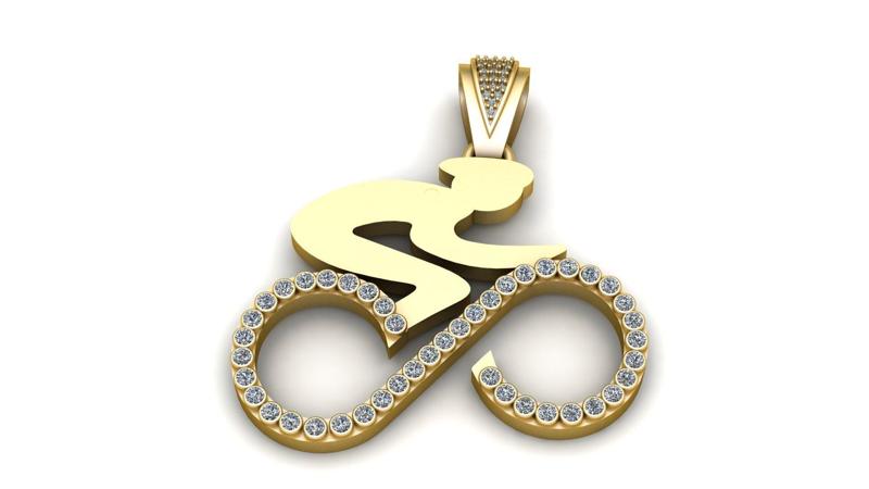 CYCLING MEN SYMBOL PENDANT 3D PRINTABLE MODEL