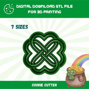 CUTTY CLAY STL Celtic Clover Heart Knot Cookie Cutter in 7 Sizes for St. Patrick’s Day, Good Quality Stl File To Download for 3D Printing