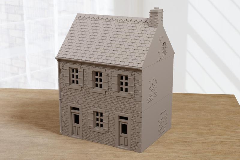 Normandy Row Cottage TS11 - Miniature Wargaming French Terrain WW2