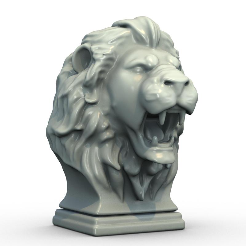 Lion Head Sculpture