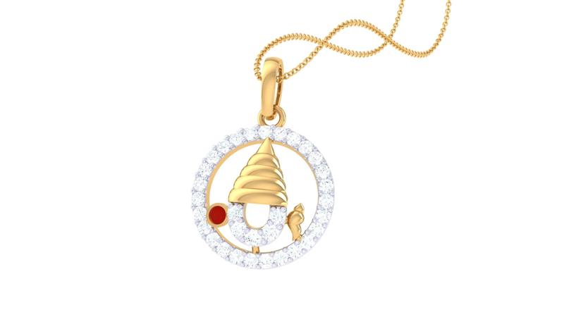 Tirupati Balaji  Gold and Diamond Pendant (48)