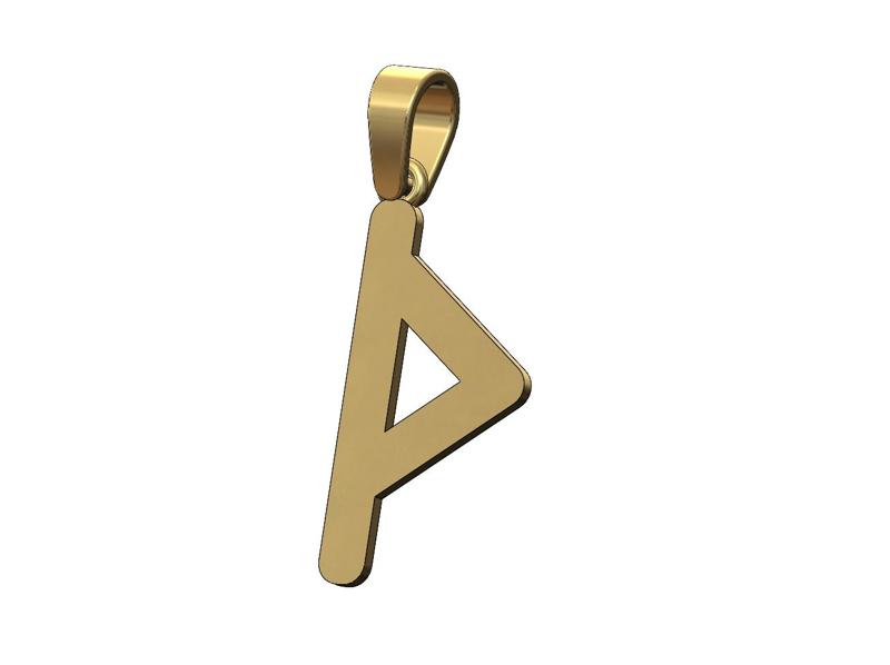 Thurisaz viking runes initials alphabet pendant charm bail 3D print model