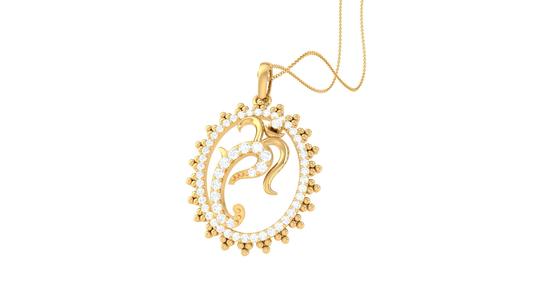 Ganpati Bappa Gold and Diamond Pendant (63)