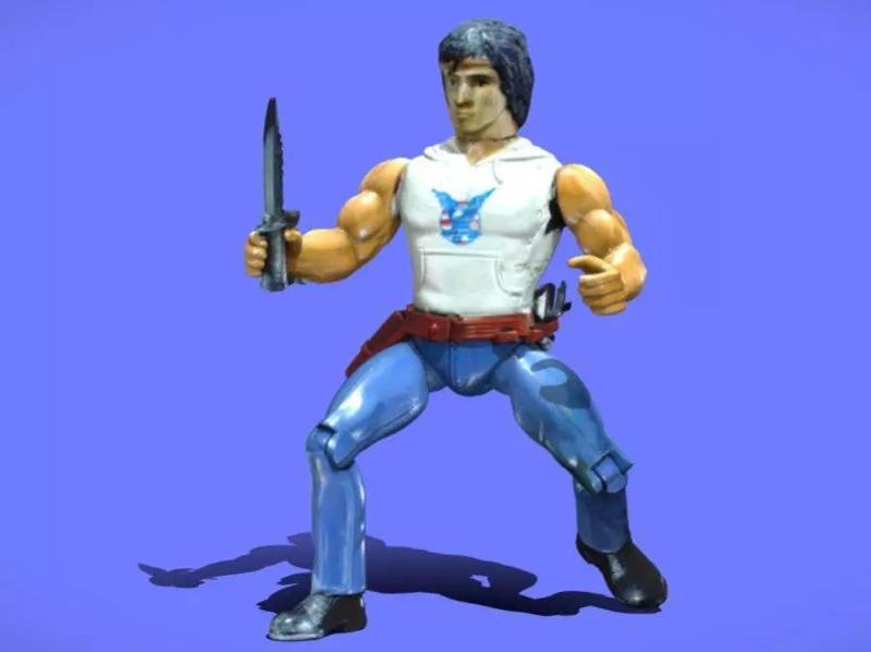 80s RAMBO WHITE SHIRT FIGURE - 3D SCAN