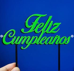 feliz cumpleaños topper bi color